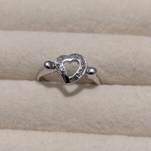 Heart Love Promise Ring New .925 Sterling Silver Band CZ Size 6
